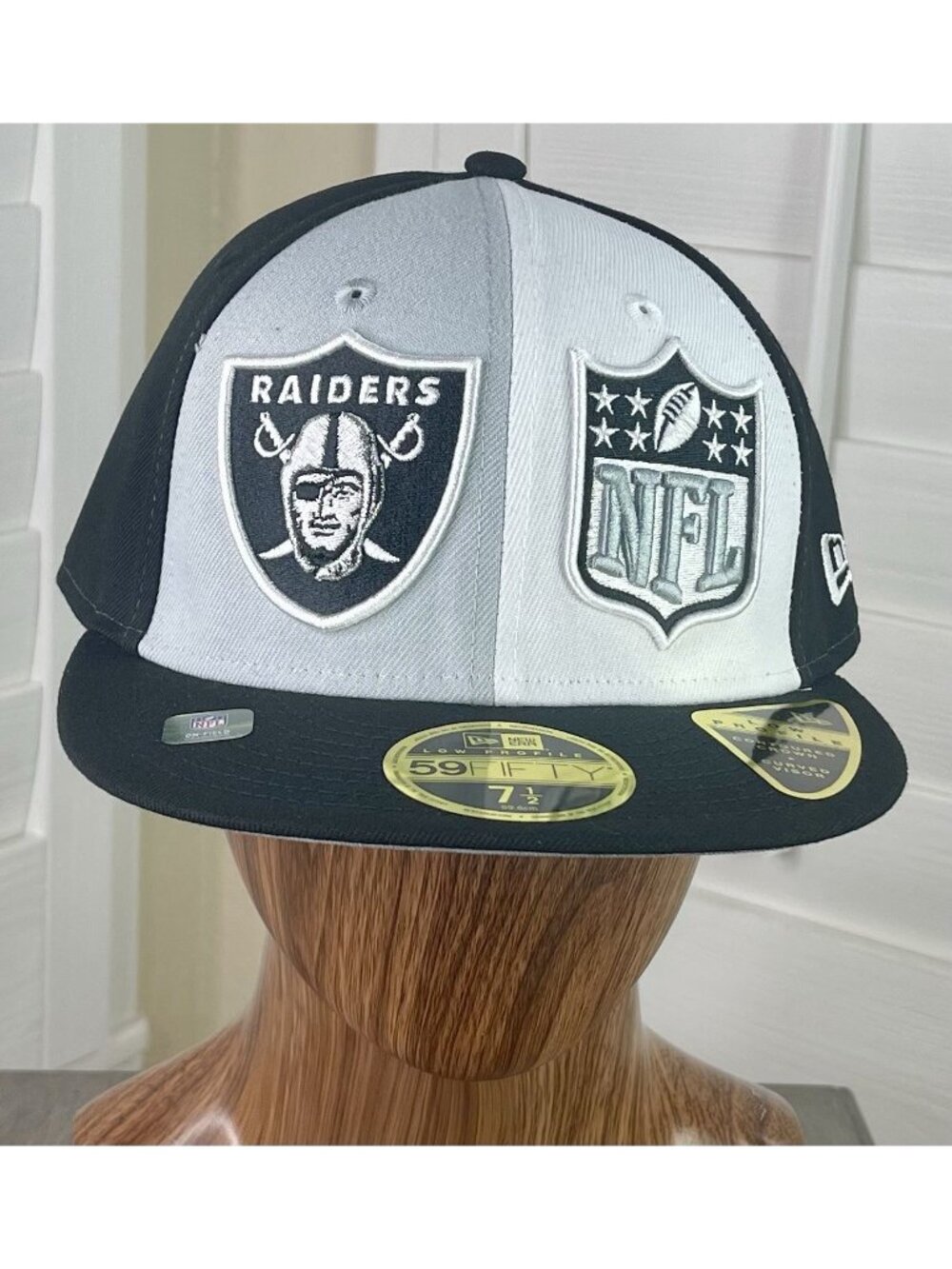 New Era 59Fifty NFL Las Vegas Raiders Sideline Fitted Low Profile Hat Size 7 1/2